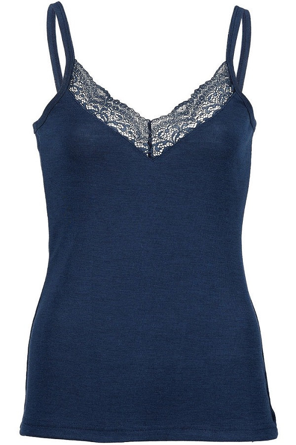 Merino silk women's top with lace