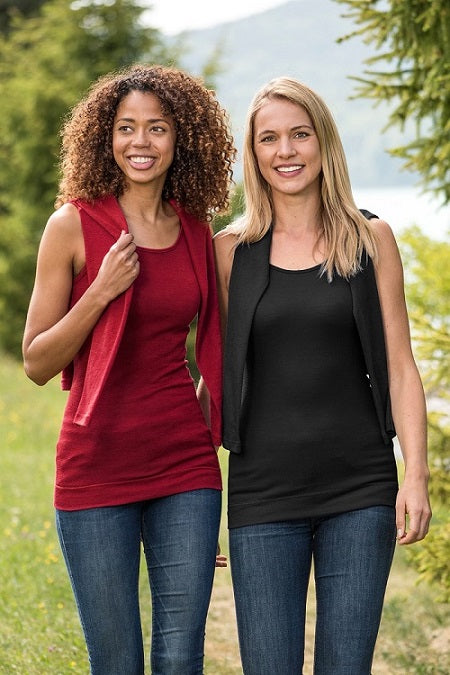 Merino-Seide Longsshirt Ärmellos Damen